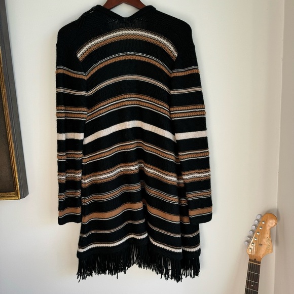 Johnny Was Ada Striped Open Front Alpaca Wool Blend Cardigan Sweater Size S - Picture 6 of 14